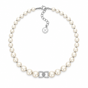 DD Perlen Choker Diamanten - Silber
