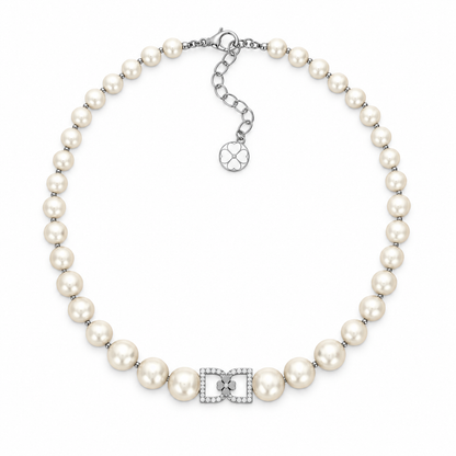 DD Perlen Choker Diamanten - Silber